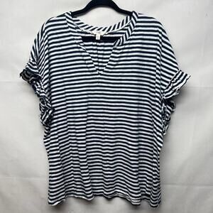 Terra & Sky Womens Top 2X 100% Cotton Flutter Sleeve Breathable Minimalist Chic